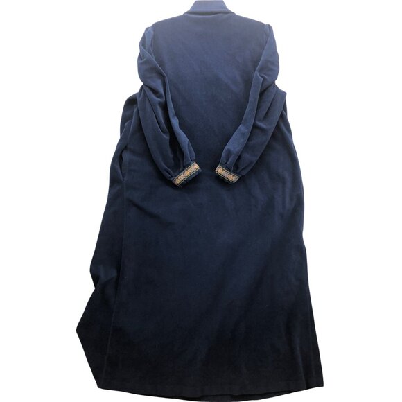 Vanity Fair Womens XL Robe Navy Blue Velour 1/2 Zip Grannycore Luxury Vintage - Picture 2 of 9